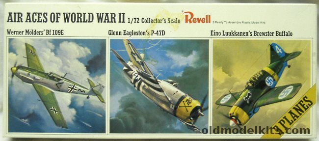 Revell 1/72 Air Aces of WWII Luukkanen's Buffalo / Eagleston's P-47D / Molders' Bf-109E, H684-130 plastic model kit